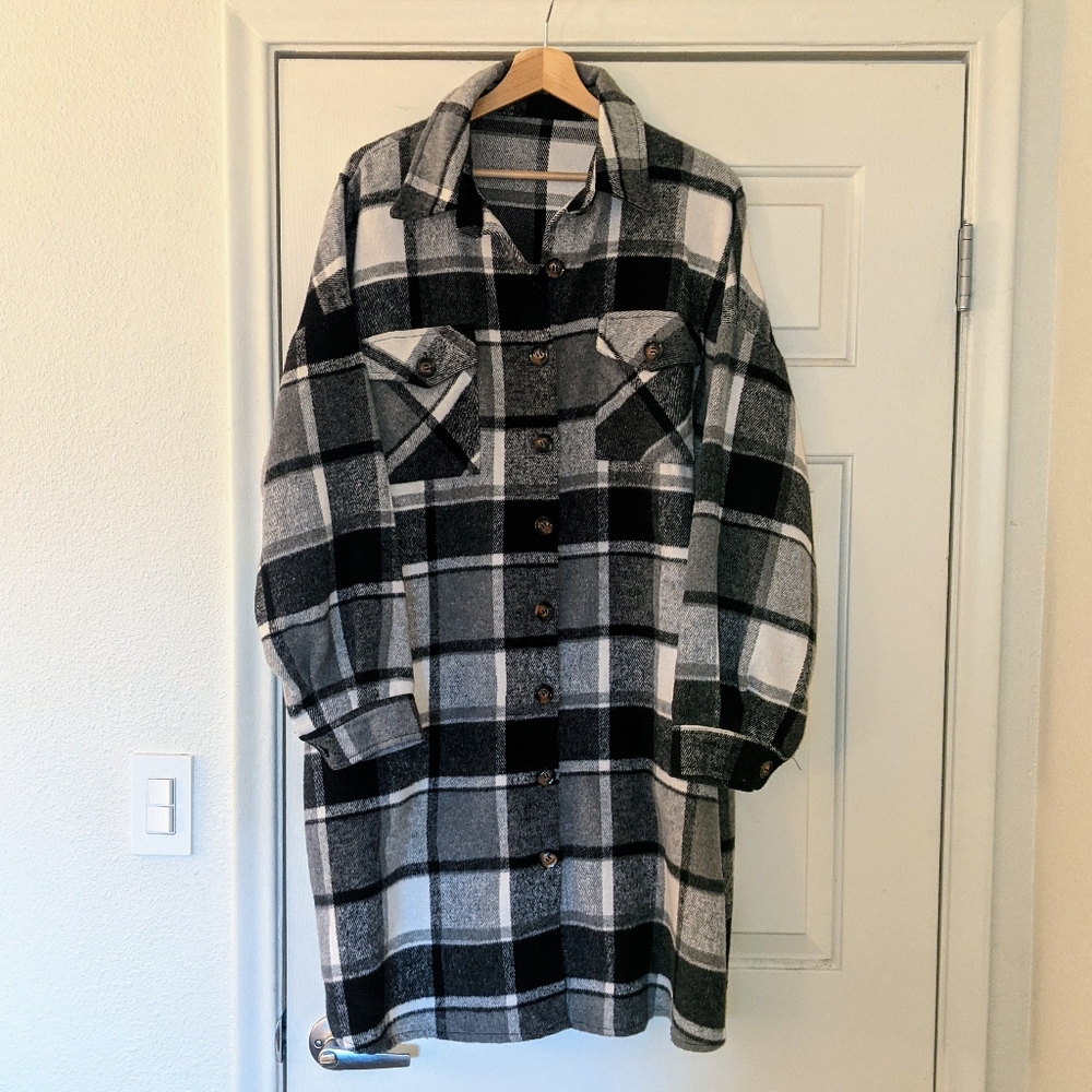 Black and White Plaid Shacket